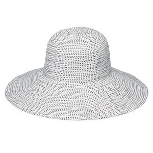 Walleroo Wide Brim Sun Hat - White with Black Dot Pattern